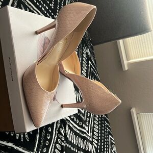Nude/ blush snake skin high heels - Jessica Simpson